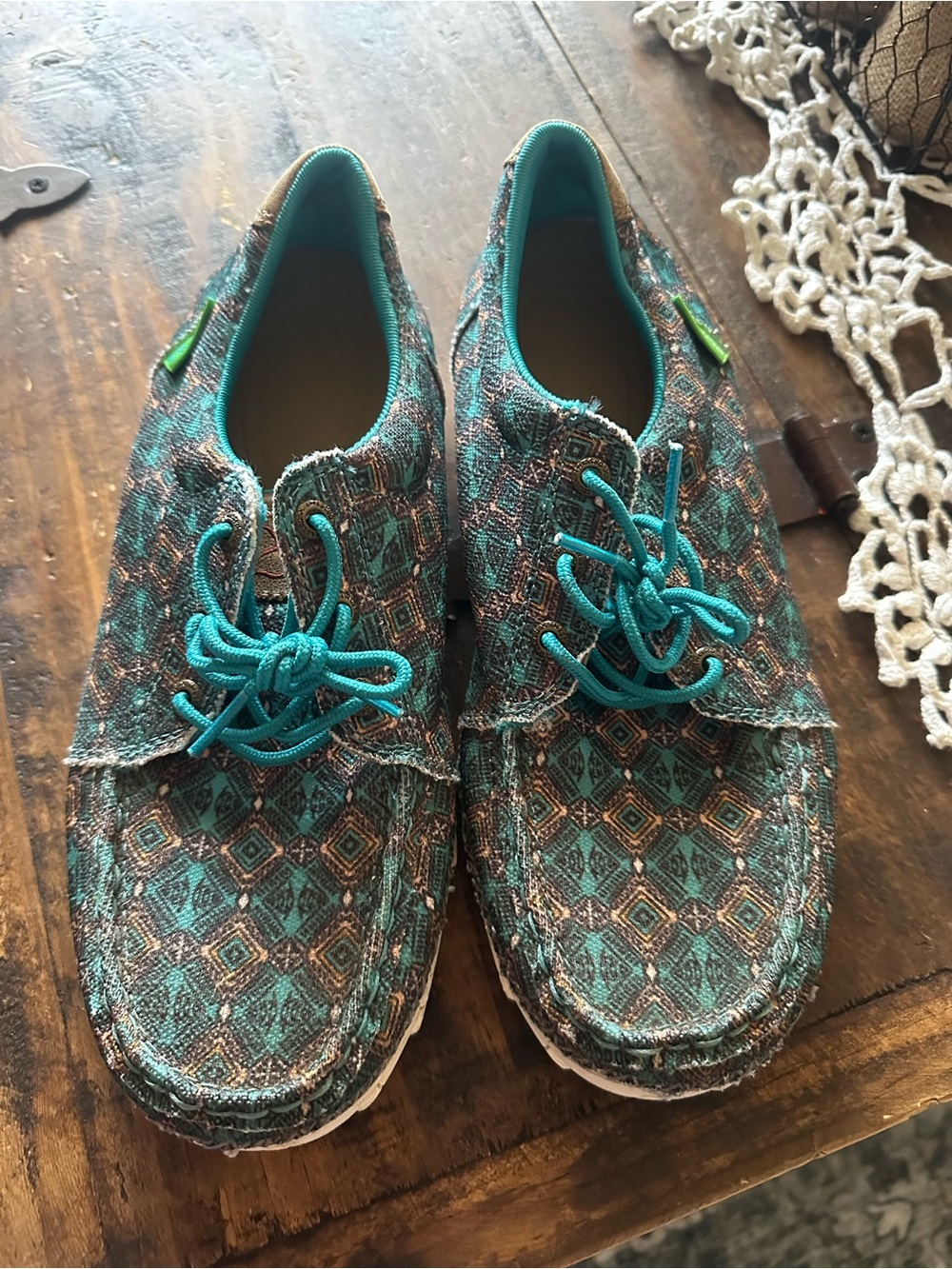 Twisted X Teal Patterned Women's Casual Sneaker - 8M